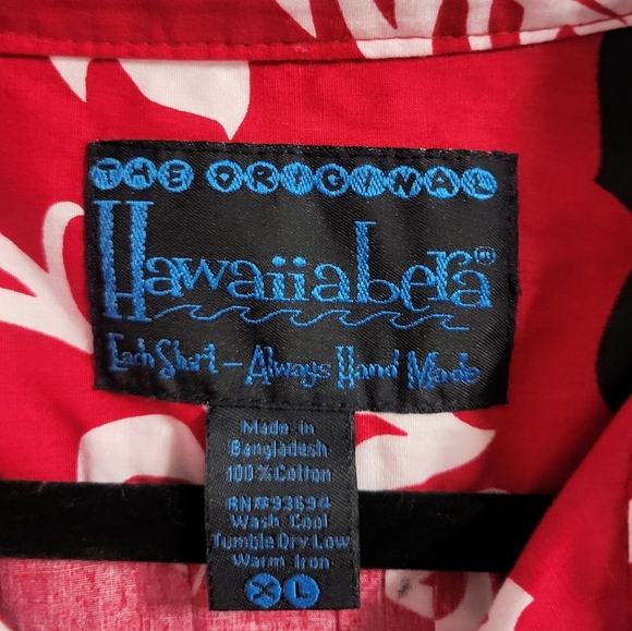 Hawaiiabera Mens Red Floral University Of Alabama Button Up Shirt Size XL - Picture 2 of 6